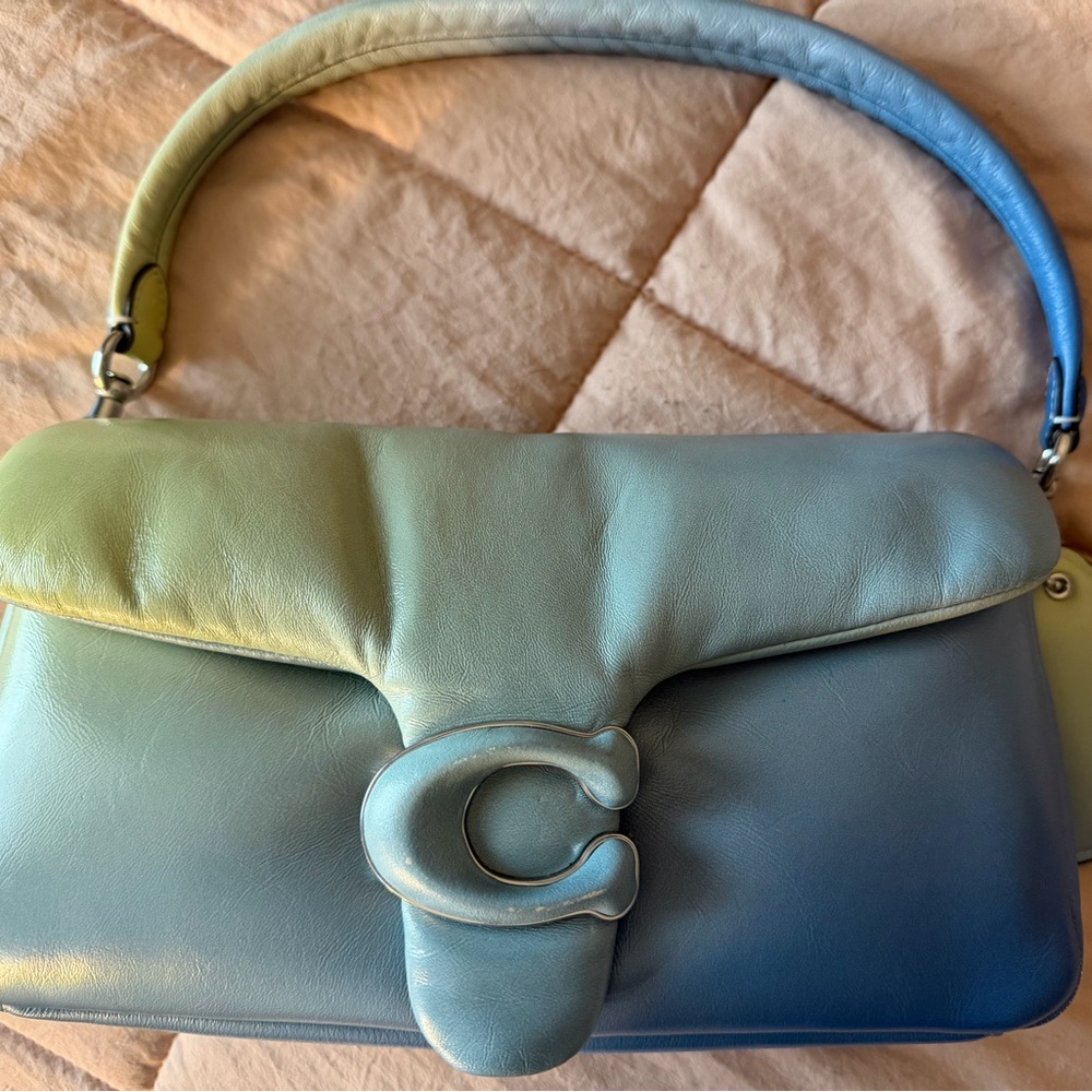 Gradient Blue Leather Women's Bag